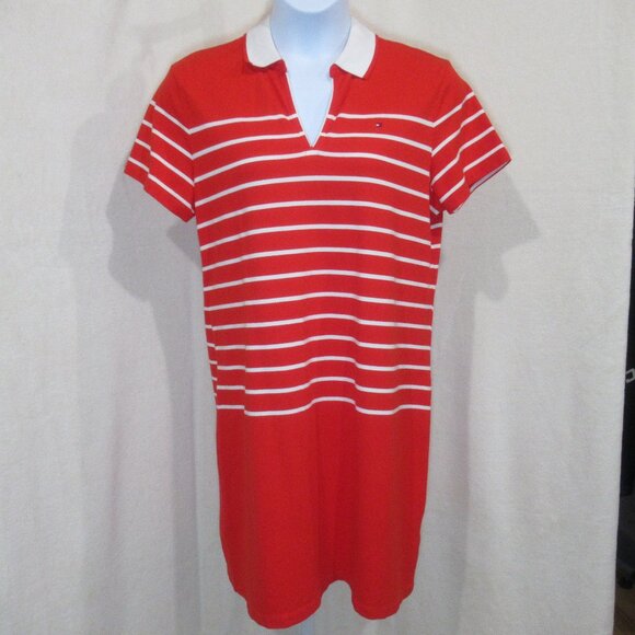 Tommy Hilfiger Red & White Striped Polo Dress | Size XL - Picture 2 of 10